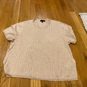 J. Crew Light Tan Ribbed Knit Top